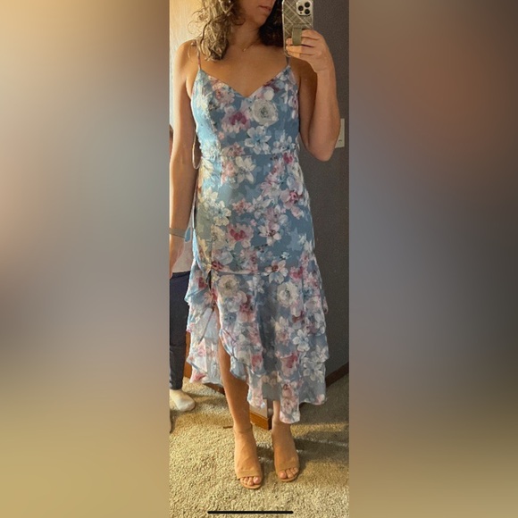 Lulu’s NWT blue floral midi dress, size Large - Picture 8 of 8